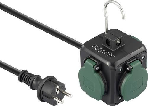 Sygonix SY-6903362 Steckdosenwürfel mit Schutzkontakt in Schwarz und Grün - Bild 1