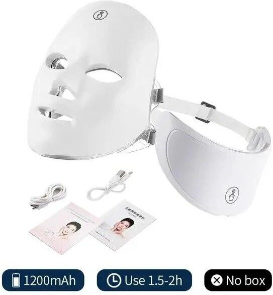 LED-Gesichtsmaske mit roter Lichttherapie und Halsmaske, Anti-Aging - Bild 1