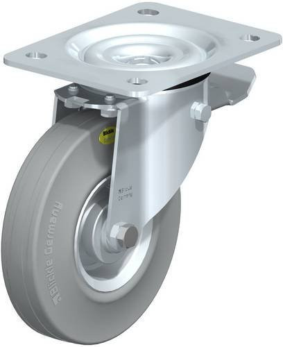 Blickle Lenkrolle L-RD 140R-ST-VLI mit Feststeller, verzinkter Stahl, Rad-Durchmesser: 14 cm, Tragfähigkeit: 175 kg - Bild 1