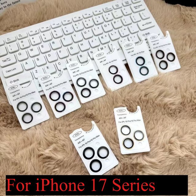 3-2er-Set Kamera Objektiv Schutz aus gehärtetem Glas für Apple iPhone 17 16 15 14 13 12 Pro Max Plus Mini in Transparent und Grau - Bild 1