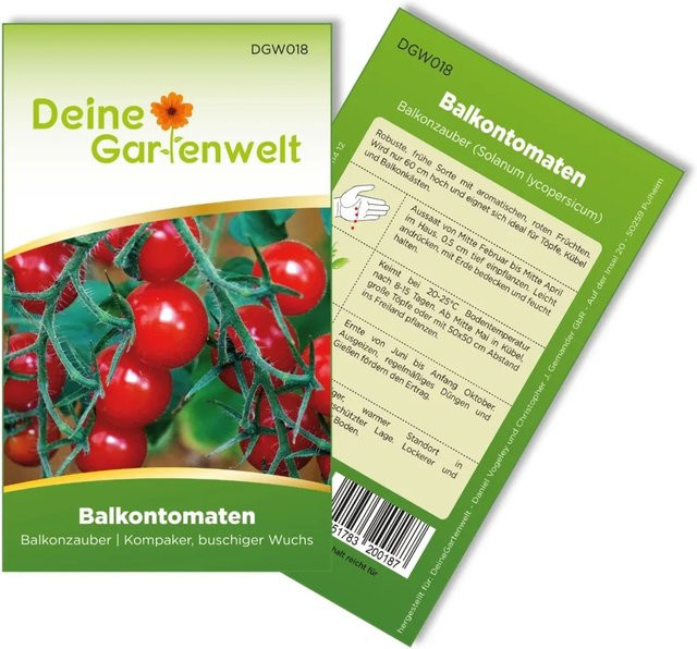 Deine Gartenwelt Balkonzauber Balkontomate Rot Gemüsesamen für Balkon, Terrasse und Freiland - Bild 1