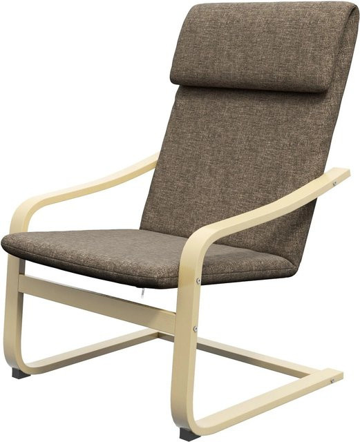 HOMCOM Relaxstuhl in Braun mit Leinenoptik und Kopfkissen, B/T/H: 65 x 69 x 98 cm - Bild 1
