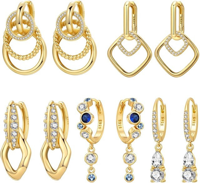 Orstarry Ohrringe, 925 Silber, Gold, Damen - Bild 1