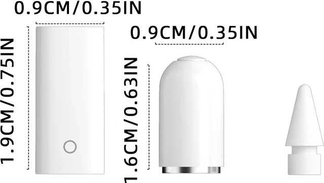 3-teiliges Set Ladeadapter mit magnetischer Stiftkappe und Smart-Chip als Stylus-Ersatz für Apple Pencil 1 in Weiß - Bild 1