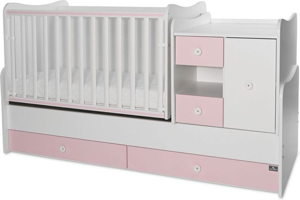 Lorelli Babybett und Jugendbett Mini Max 3 in 1 umbaubar, pink