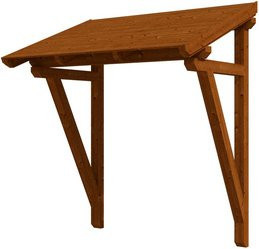 Skan Holz Haustür-Vordach Paderborn 2 aus nordischer Fichte in Nussbaum Braun, Breite: 242 cm, Tiefe: 156 cm - Bild 1