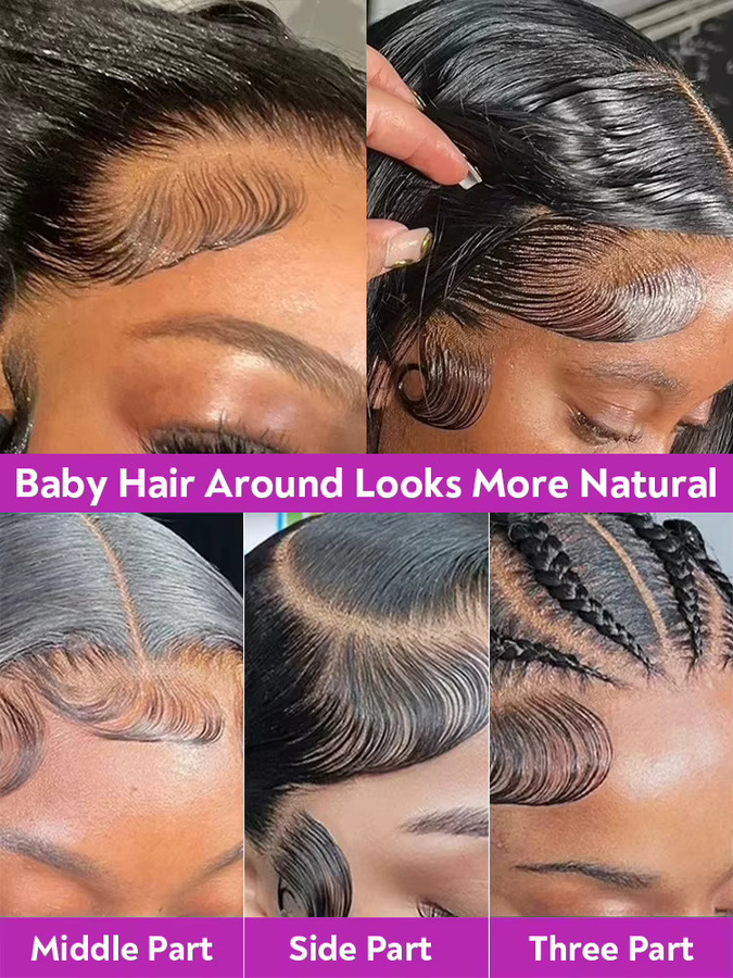 HJ WEAVE BEAUTY Echthaarperücke, 100% Brasilianisches Echthaar, Schwarz, Damen - Bild 7