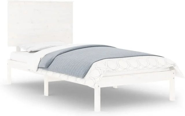 vidaXL Massivholzbett aus Kiefer in Weiß, B/T/H: 90 x 190 x 95,5 cm - Bild 1