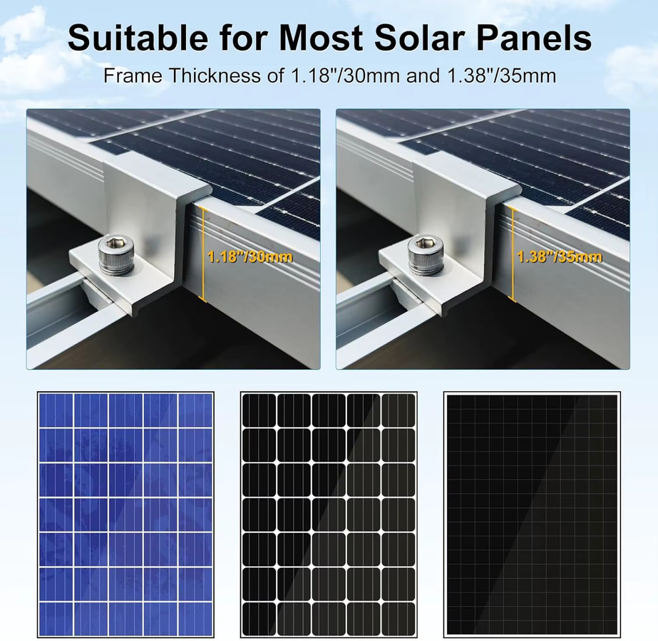 CP-SETUNO Solar-Modul-Halterung Set aus Aluminium für Trapezdach-Montage, PV-Schiene mit End- und Mittelklemmen, Farbe: Silber - Bild 4