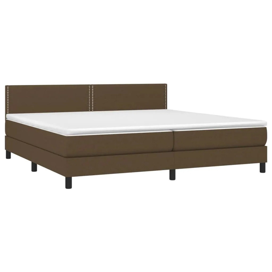 vidaXL Boxspringbett Hybrid mit Matratze und LED-Unterbettbeleuchtung sowie USB-Anschluss, Dunkelbraun, B: 200 cm, T: 200 cm, H: 78 cm - Bild 2