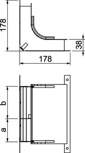 OBO Bettermann Bogen B: 190,00 mm, H: 38,00 mm - Bild 1