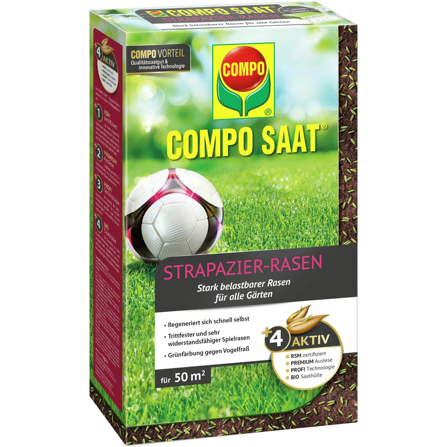 Compo Rasensamen Strapazier-Rasen für Sport- und Spielrasen, 1 kg - Bild 2