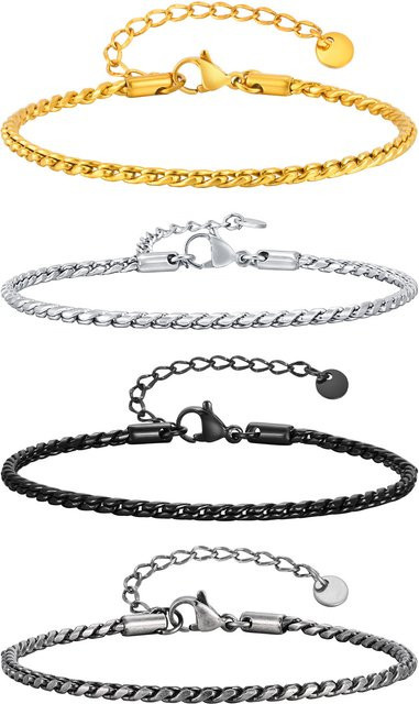 Vnox Armband Schlangenglieder, Edelstahl, Gold, Herren - Bild 1
