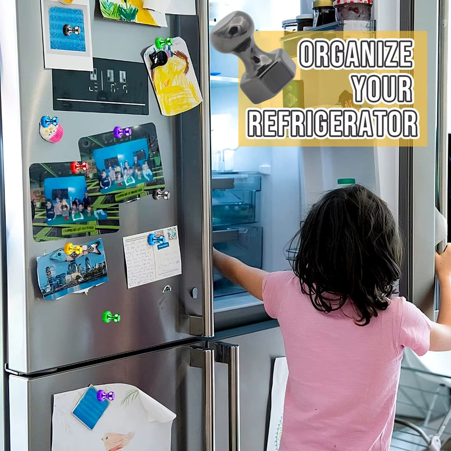 Starke Neodym-Magnete in Silber als magnetische Reißzwecken für Kühlschrank und Whiteboard aus Stahl - Bild 4