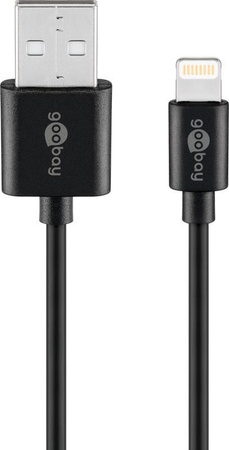 Goobay Lightning USB Lade- und Synchronisationskabel, Schwarz, 2 m