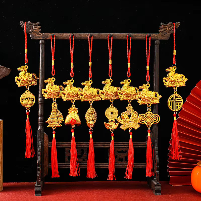 JETTING Chinesische Neujahr Glücksdekoration 2026 Jahr des Pferdes Wandbehang Ornament als kleiner Anhänger - Bild 3