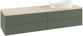 V&B Waschtischunterschrank Antao mit Frontstruktur in Grau-Grün lackiert, B/T: 160 x 50 cm - Bild 1