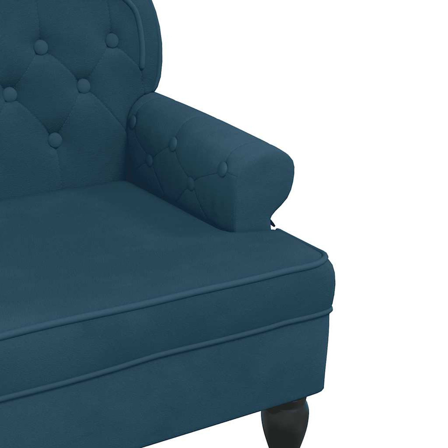 vidaXL Sitzbank mit Rückenlehne aus Samt in Blau, B/T/H: 119,5 x 64,5 x 75 cm - Bild 4