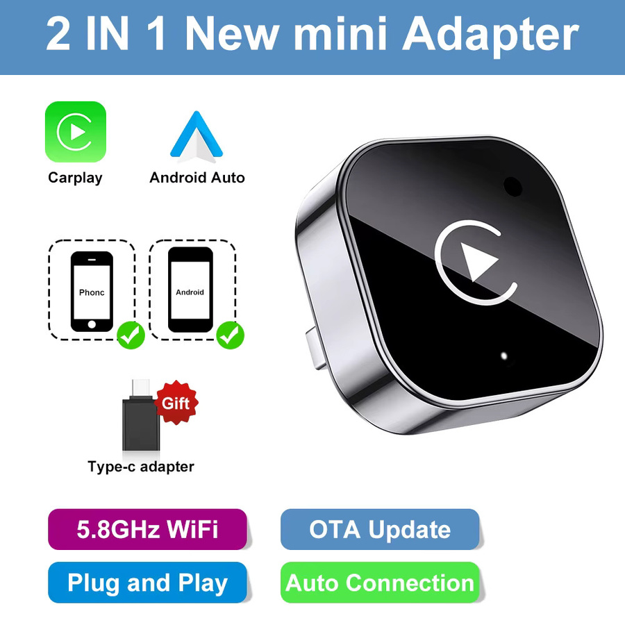 FLIXIVI 2-in-1 Kabelloser CarPlay Adapter Blue – Mini Dongle für Apple & Android zur Umwandlung von kabelgebunden auf kabellos - Bild 5