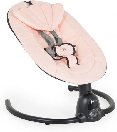 Elektrische Moni Babywippe Clarissa mit Moskitonetz, Fernbedienung, Musikfunktion und Timer in Grau und Pink