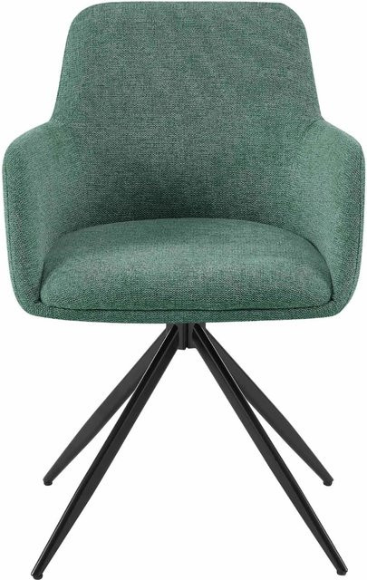 2er Set DELUKE Esszimmerstühle PELON aus Stoff in Grün, B/T/H: 56 x 62 x 81 cm - Bild 1