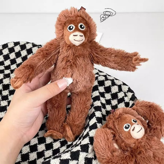 Potdemiel Orang-Utan-Plüsch-Schlüsselanhänger, Rot, Mini-Tier-Plüschtier - Bild 1