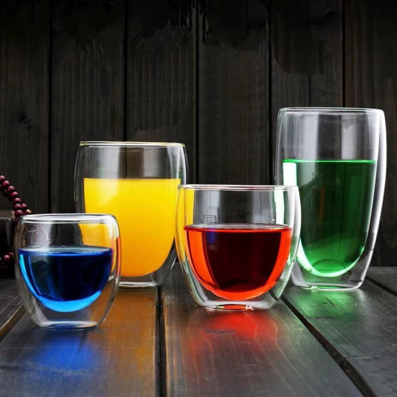 DONGLL Doppelwandige Glastasse Set, transparent, handgefertigt, Wärmeisolierend, Tumbler für Tee, Espresso oder Whisky, 250 ml - Bild 4