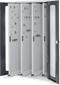Kappes Vertikalschrank RasterPlan Mod. 83 in Grau mit Sichtfenstertür und abschließbarer Ausstattung, B/T/H: 60 x 100 x 195 cm - Bild 1