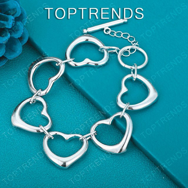 Armband 925 Silber, Herz-Paar, Damen - Bild 1