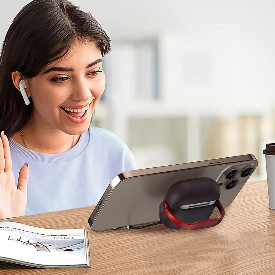 CASPTM Silikonhülle für Apple AirPods 1 2 3 4 und AirPods Pro 2 mit integriertem Telefonhalter - Bild 2