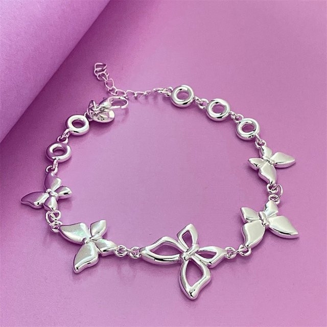 GINSTONELATE Charm-Schmetterlingsarmband, 925 Silber, Damen - Bild 1
