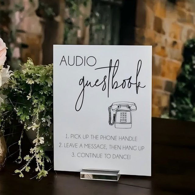 Audio-Gästebuch für Hochzeiten in transparentem Glas-Look aus Acryl zur Aufnahme von Sprachnachrichten - Bild 1
