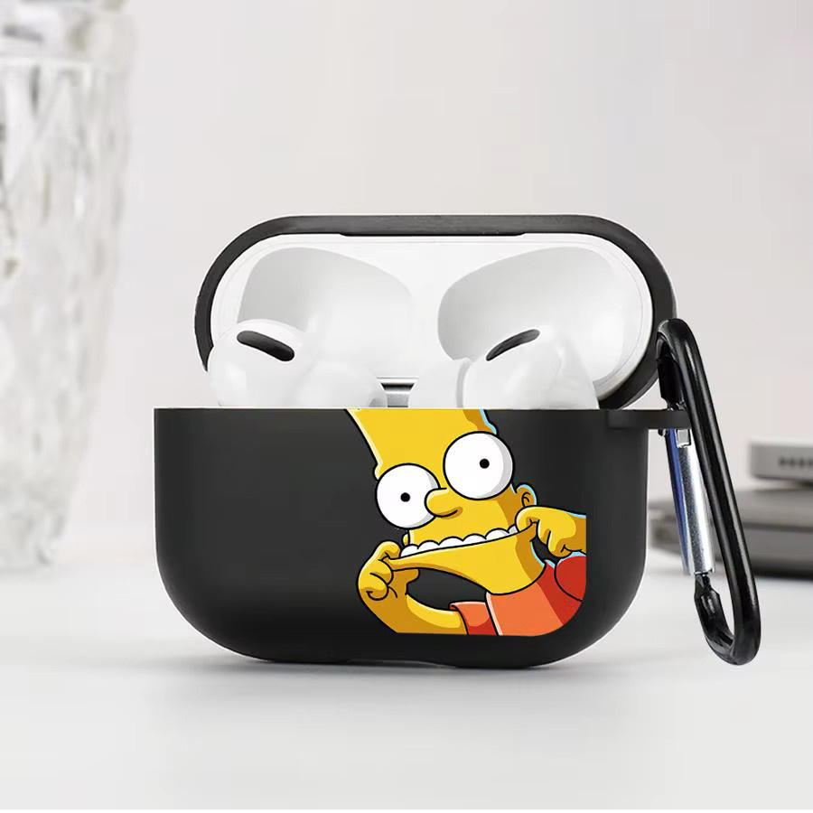 Schutzhülle im Simpson-Design für Apple AirPods Pro und AirPods 4, Farbe: Schwarz - Bild 2