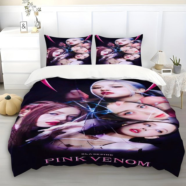 Paslu Bettwäsche Set Anime Koreanische Girlgroup Idole LISA ROSE JENNY JISOO Multicolor, Breite: 140 cm, Höhe: 210 cm - Bild 1