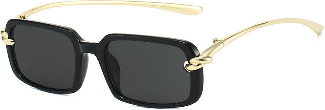 Quadratische Retro-Brille, Vollrand, Metall, Gold, Damen - Bild 1