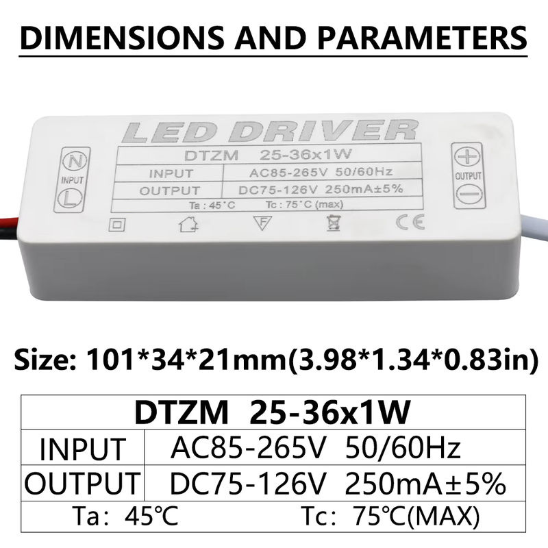 DT&ZM LED Treiber 250mA DC Netzteil für LED Beleuchtung DIY - Bild 3