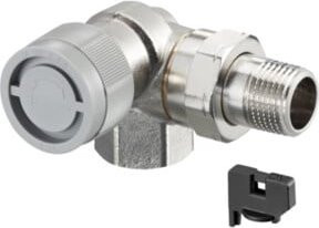 Oventrop Thermostatventil Baureihe AQ DN 15 Winkeleck links in Silber/Grau aus Messing - Bild 1