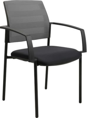 Schäfer Shop Select Besucherstuhl SSI PROLINE MEETING 10, 2er-Set, grau, mit Armlehnen, Netzrücken und gepolstertem Sitz, stapelbar - Bild 1