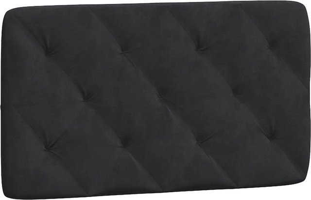 vidaXL Kopfteil-Kissen in Schwarz aus Samt mit Rauten-Heftung, Breite: 80 cm, Höhe: 48 cm, Tiefe: 6 cm - Bild 1