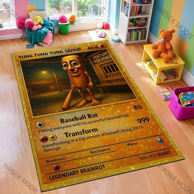 Karpetti Bodenmatte mit lustigem Italienisches Brainrot Motiv, Mehrfarbig, B/T: 80 x 50 cm - Bild 1