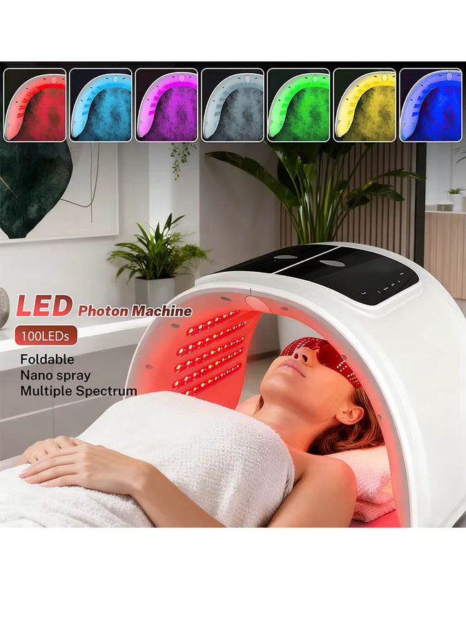 OWJHE LED Gesichtsmaske PDT mit Spray, Weiß, Unisex - Bild 4