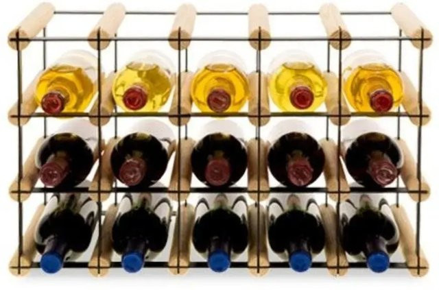 PROREGAL Modulares Weinregal Vinotega aus massivem Kiefernholz in Natur, H x B x T: 32,5 x 52,5 x 24,5 cm - Bild 1
