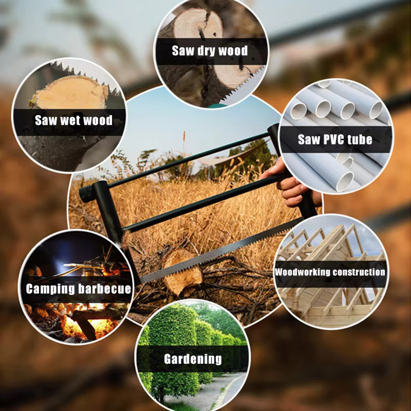 TQLQ Klappbare Campingsäge in Schwarz mit Tragetasche für Bushcraft und Outdoor-Einsätze - Bild 3