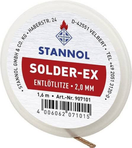 Stannol Solder Ex Entlötlitze mit Flussmittel, Breite: 2,0 mm, Länge: 1,6 m - Bild 1