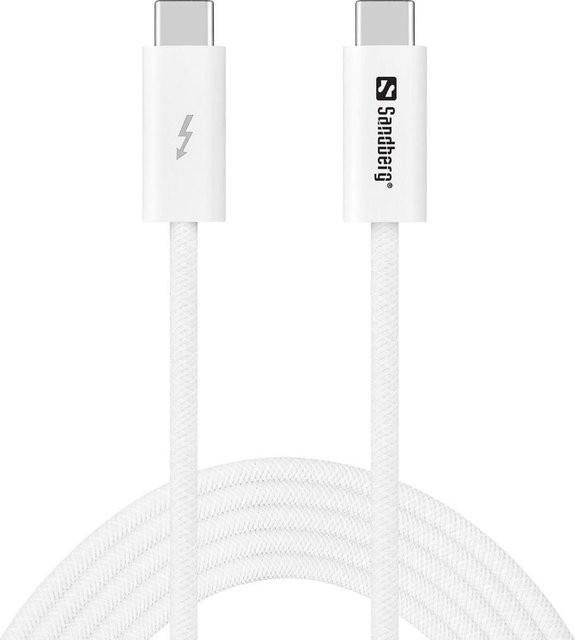 Sandberg USB4 USB-C auf USB-C Kabel in Weiß, Länge: 2,0 m - Bild 1