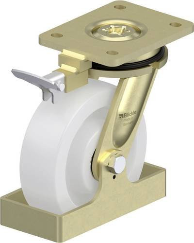 Blickle Schwerlast-Lenkrolle LS-SPO 160K-RI4-FS in Weiß mit Kunststoffrad und 850 kg Tragfähigkeit, Rad-Durchmesser: 160 mm - Bild 1