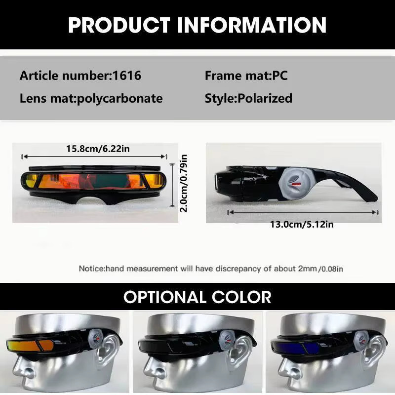 OCYCO 2026 X-Men Cyclops Sonnenbrille, polarisiert, Vollrand, Unisex, black - Bild 2