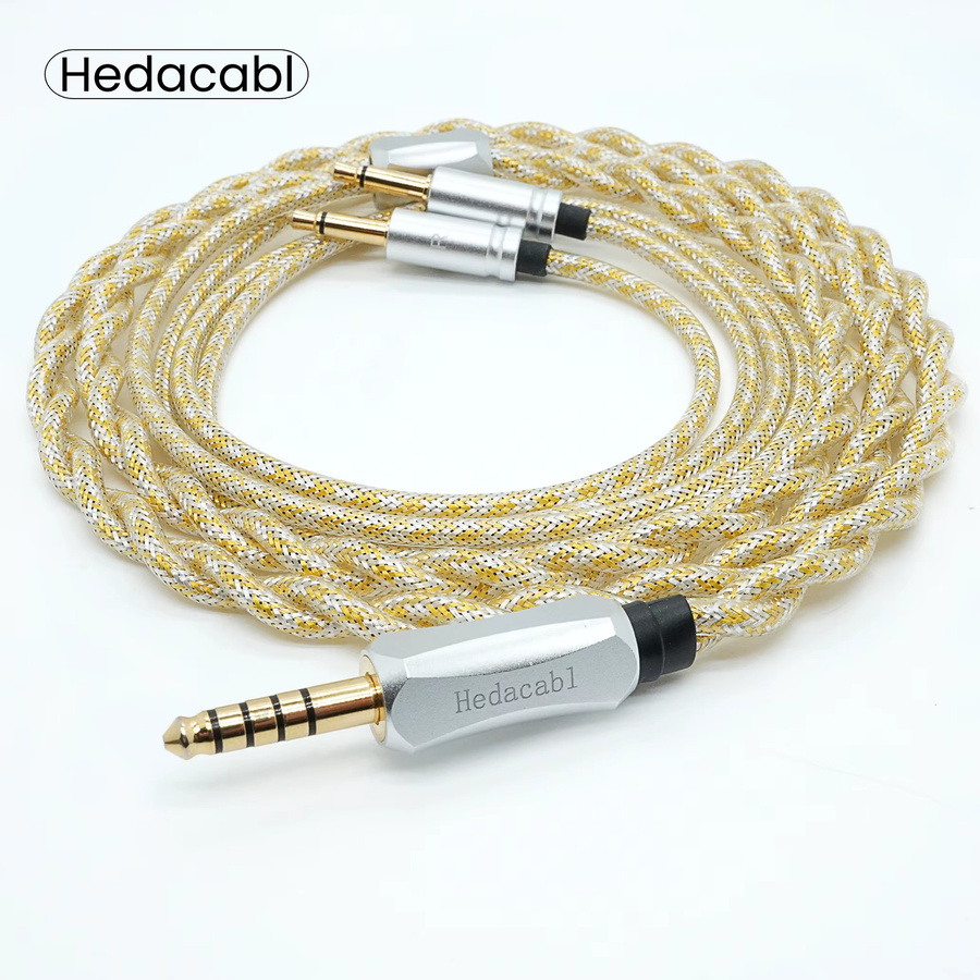 Hedacabl HD-03 3,5-mm-TS-OCC-Kopfhörerkabel in Gold für SIVGA und Sendyaudio Kopfhörer - Bild 1