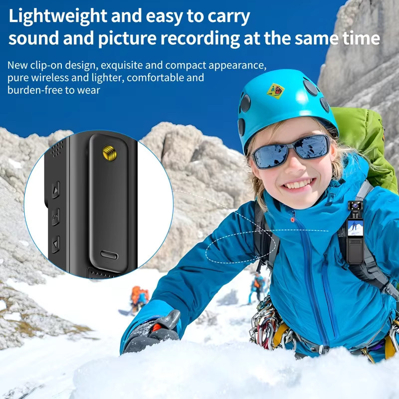 Lenovo Mini Action Kamera 4K HD mit 180 Grad drehbarem Objektiv, WiFi und Infrarot-Nachtsicht, Schwarz - Bild 2
