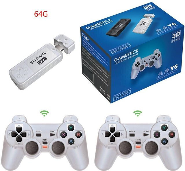 Y6 Retro-Spielekonsole GD10 mit HDMI-Ausgang für 4K 60fps, Dualer Controller, Weiß - Bild 1